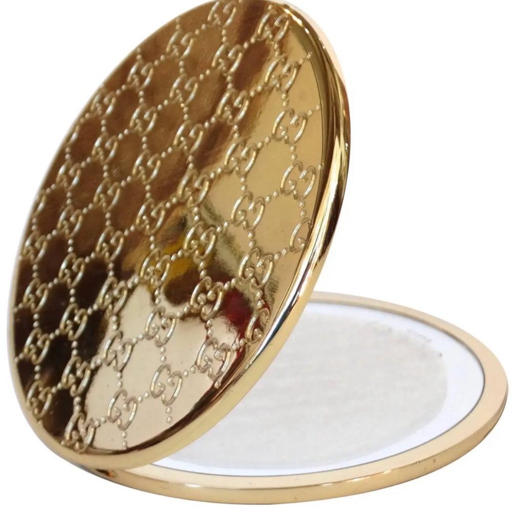 Gucci Monogram Engraved Gold Mirror NIB